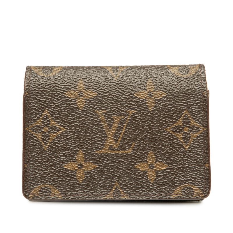 ルイ ヴィトン モノグラム アンヴェロップ カルト ドゥ ヴィジット カードケース 名刺入れ M62920 ブラウン PVC レザー レディース LOUIS VUITTON 1-0235360