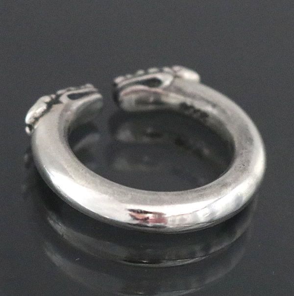 銀座店 クロムハーツ インボイス ダブルドッグ リング 約18.5号