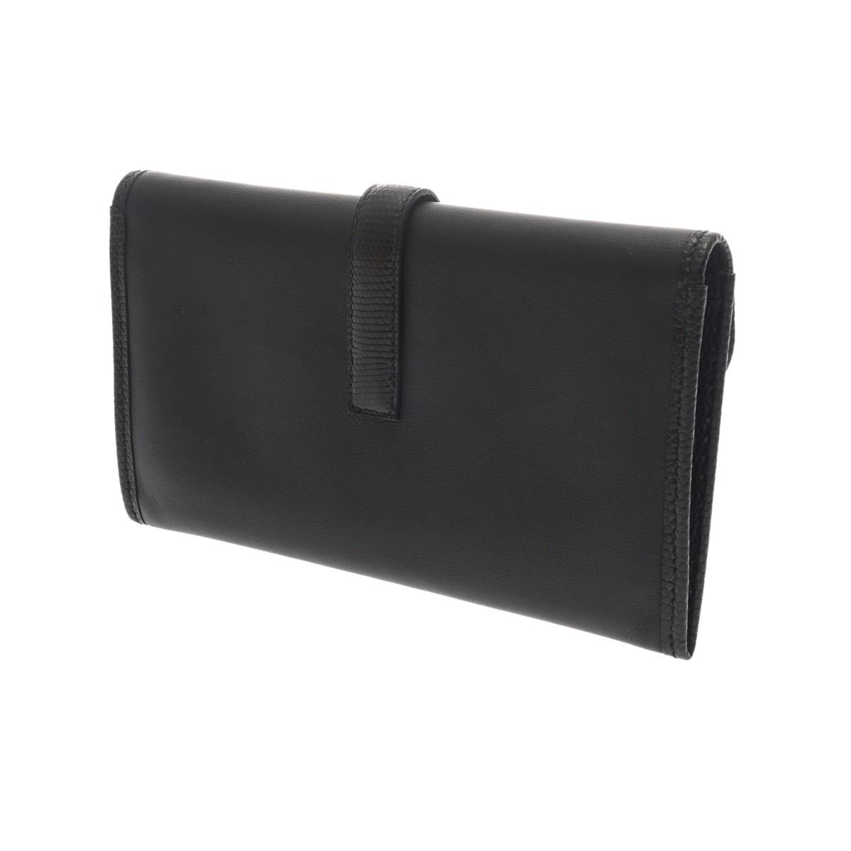 エルメス ジジェ デュオ ブラック D刻印 2019年頃 レディース スイフト リザード クラッチバッグ