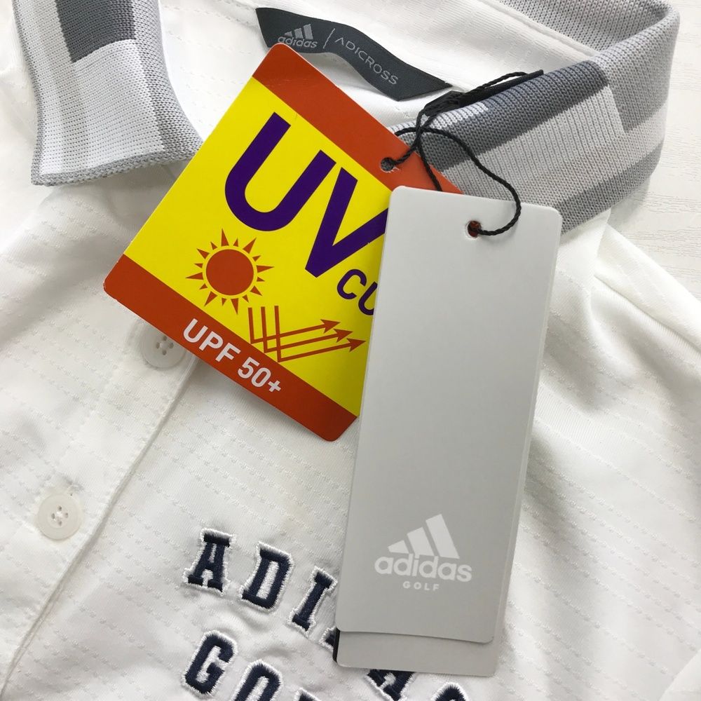 サイズ：L ADIDAS GOLF アディダスゴルフ 半袖ポロシャツ ホワイト系