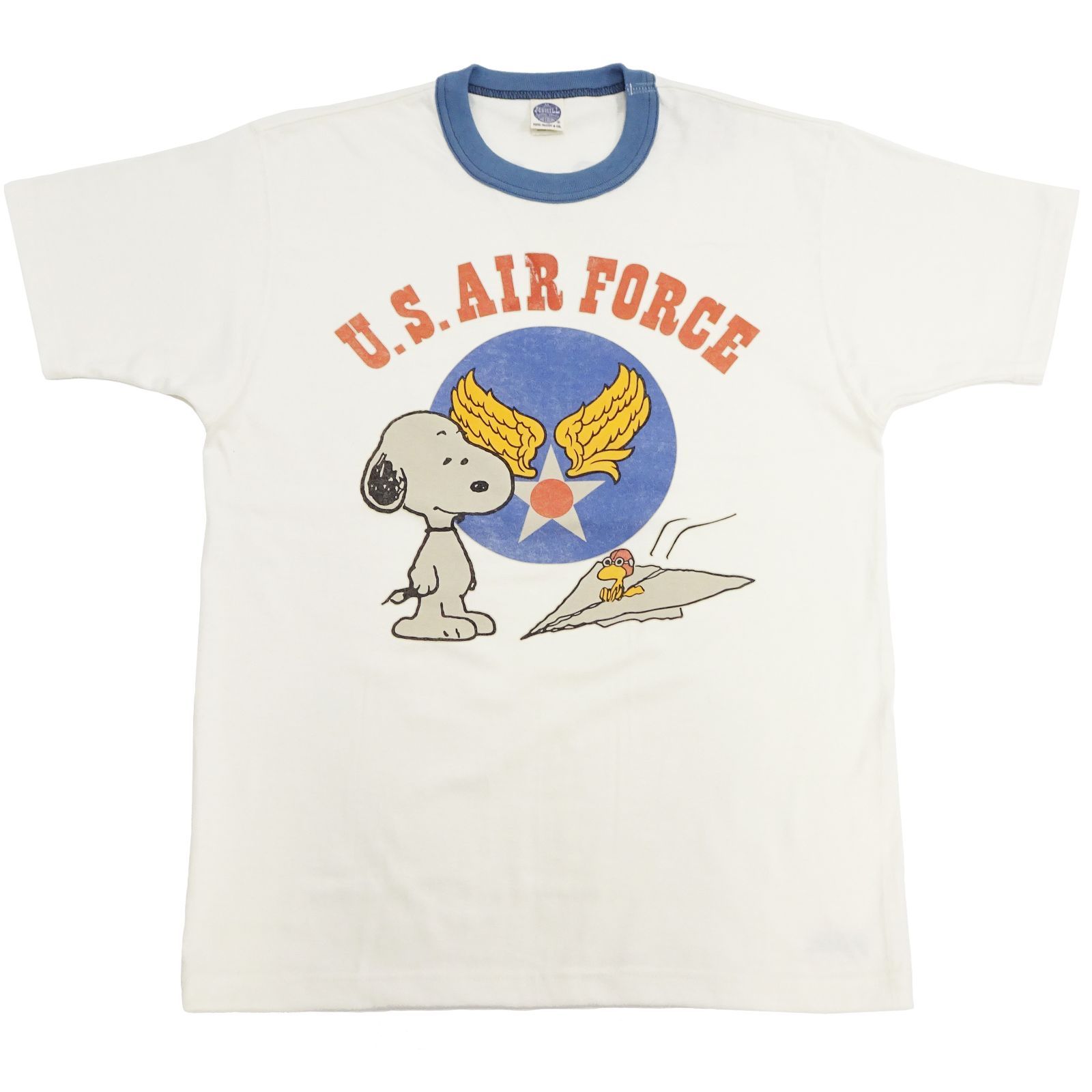 TMC2424 トイズマッコイ スヌーピー Tシャツ Toys McCoy U.S.AIR FORCE WING & STAR 半袖Tシャツ オフホワイト 新品 アメカジショップ