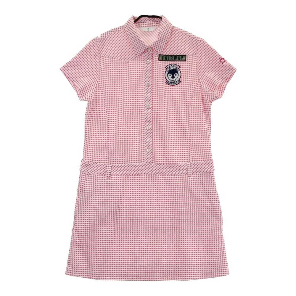 サイズ：LL MUNSING WEAR マンシングウェア  半袖ワンピース チェック柄 ピンク系 [240101437155] ゴルフウェア レディース ストスト サイズ：LL MUNSING WEAR マンシングウェア 半袖ワンピース