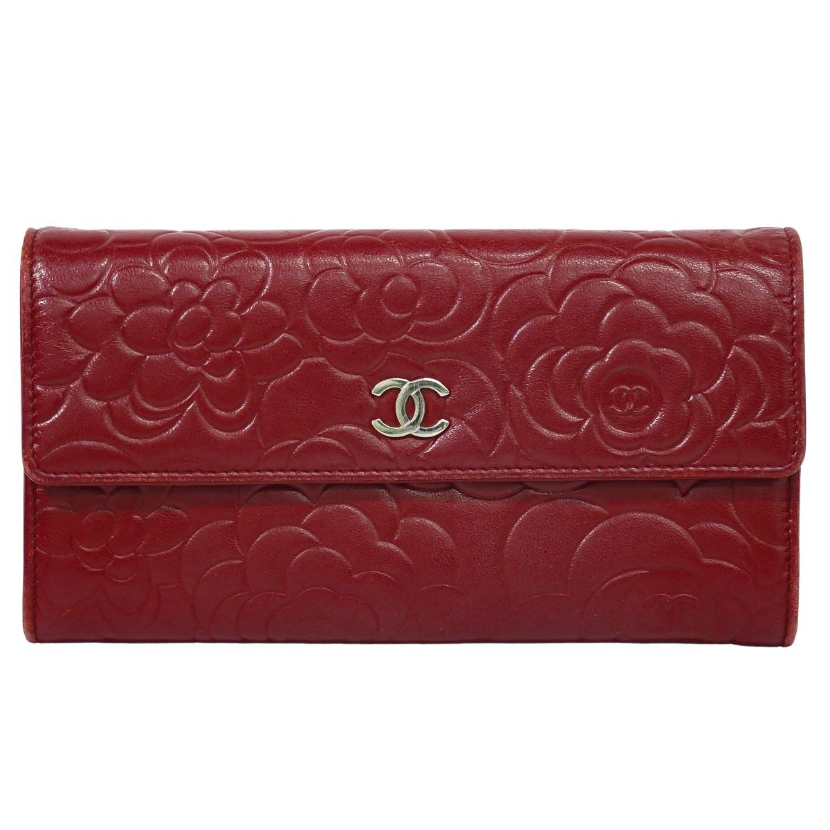 本物 シャネル CHANEL ココマーク カメリア 長財布 ロング