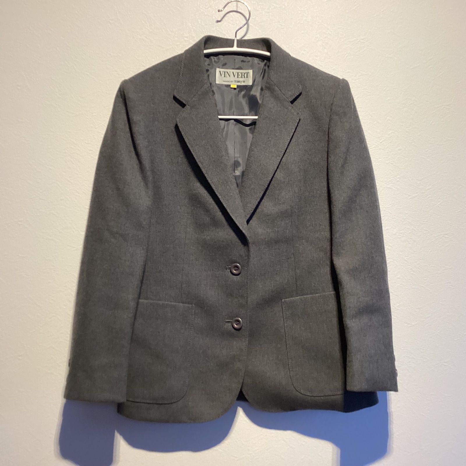 激レア✨ミュグレー ヴィンテージ ジャケット 紫 ウール100% デザインボタン yg11077 2/72 スーパー100ウール天竺 クリアウォッシャブル