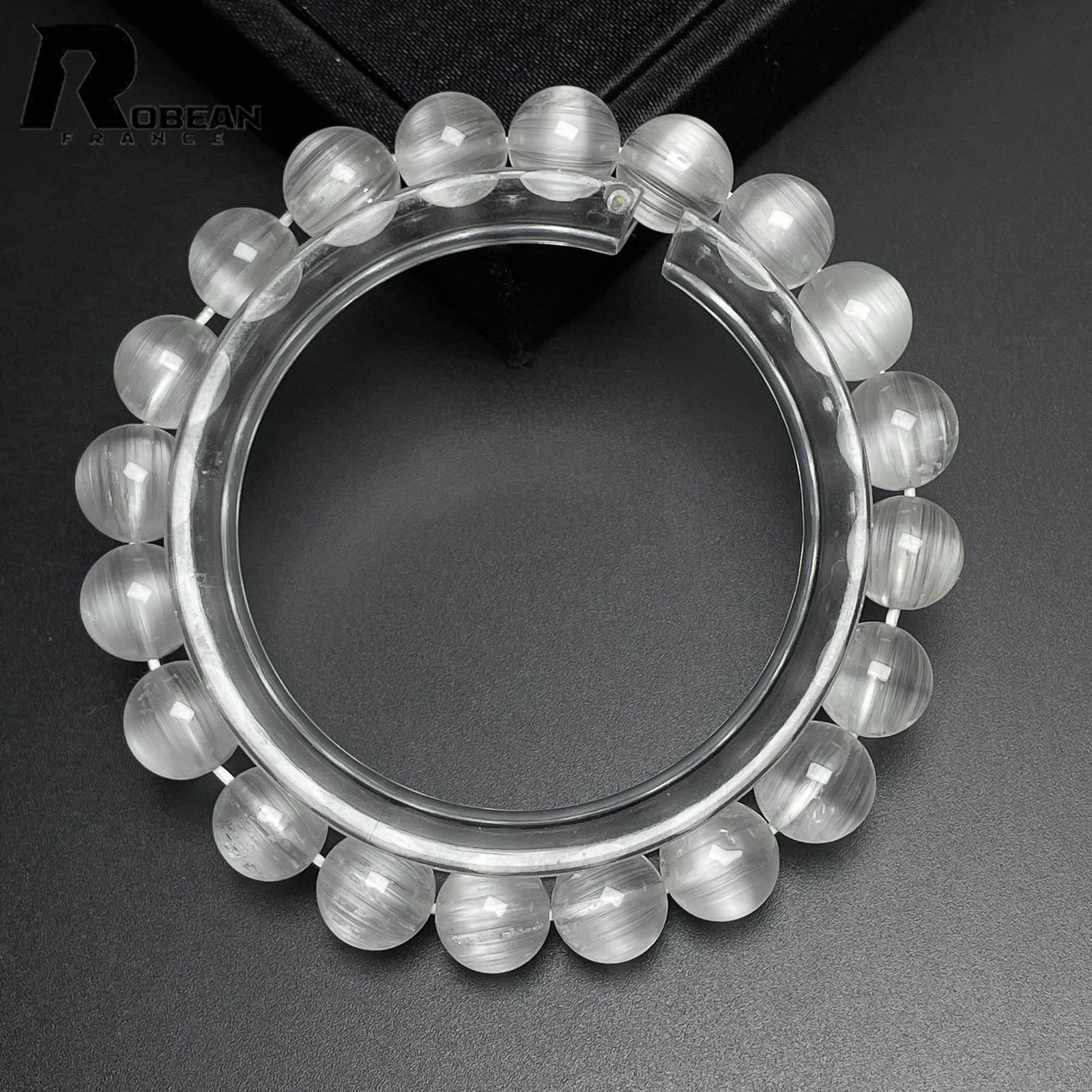 逸品 EU製 定価122万円ROBEAN・ホワイトトパーズルチルクォーツパワーストーン アクセサリー 猫目 天然石 お守り ギフト プレゼント2   9.1-9.6mm M1108392