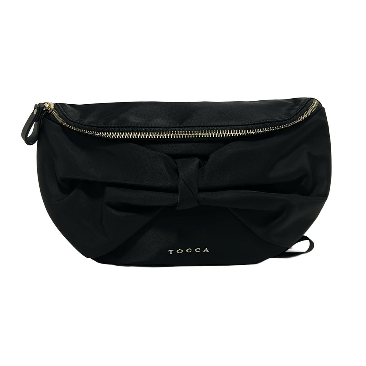 トッカ　tocca リボン ウエストポーチ　クロ　ボディーバッグ TOCCA(トッカ) ウエストポーチ美品 - 黒 リボン - メルカリ