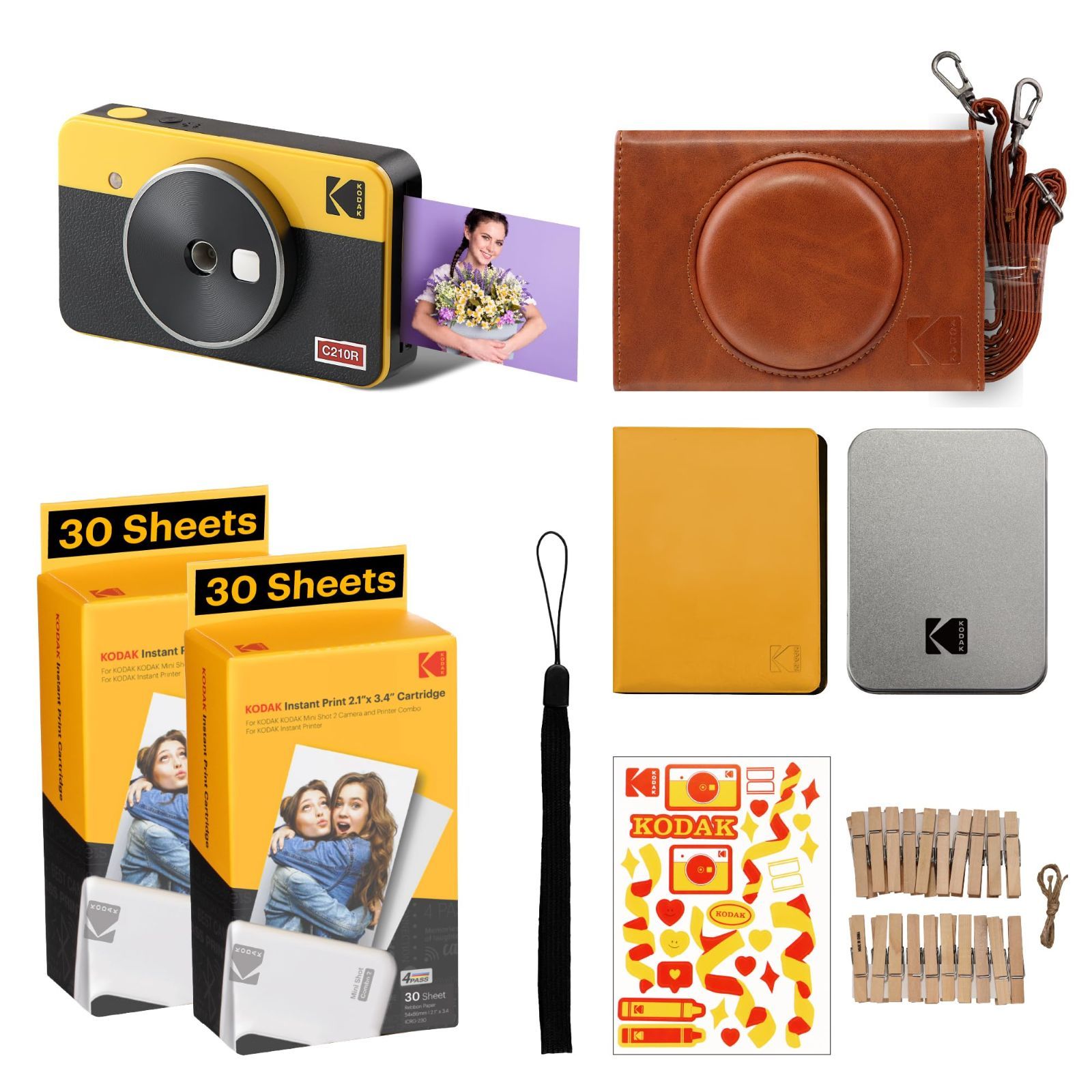 数量限定】コダック KODAK Mini Shot 2 Retro 4PASS 2-in-1インスタントカメラ&フォトプリンター(53x86cm)+68枚ギフトバンドルイエロー - メルカリ 数量限定】コダック KODAK Mini Shot 2 Retro 4PASS 2-in-1インスタントカメラ&フォトプリンター(53x86cm)+68枚ギフトバンドルイエロー - メルカリ