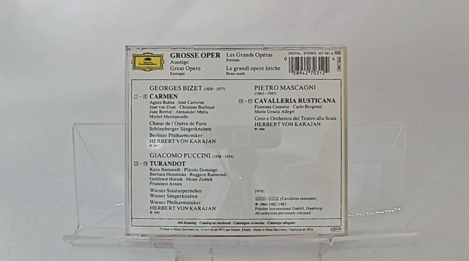 輸入盤CD☆カラヤン/Karajan□ great opera garmen turandot