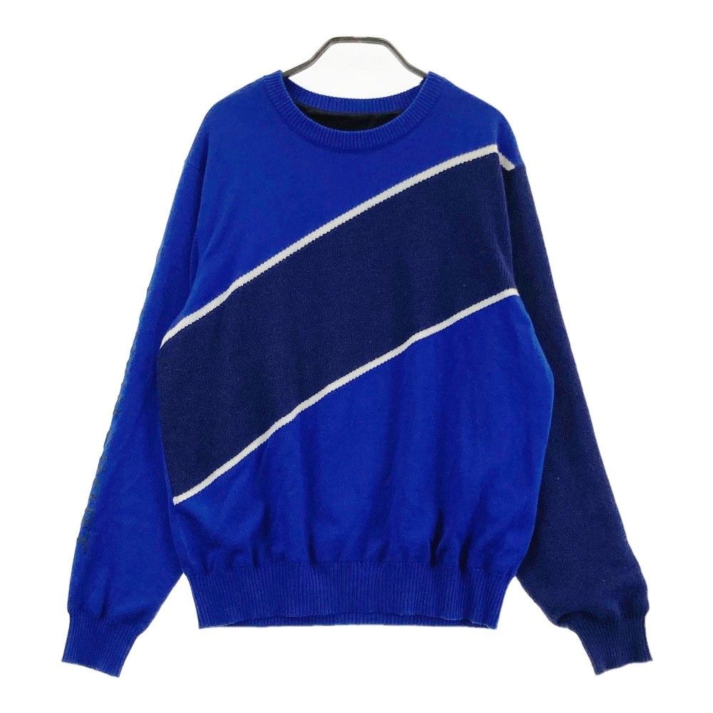 サイズ：42 LANVIN SPORT ランバン スポール  モヘヤ混 リバーシブル ニットセーター  ブルー系 [240101432230] ゴルフウェア メンズ ストスト サイズ：42 LANVIN SPORT ランバン スポール モヘヤ混