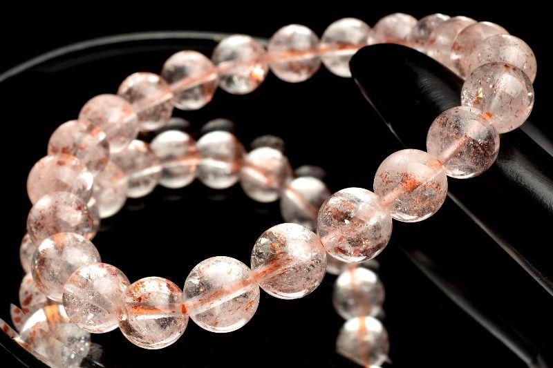 ●特価セール12/25迄・新品・クリアストロベリー クォーツブレス by H☆F SU0077 【限定価格】 ☆稀少☆ カザフスタン産 ストロベリークォーツSA