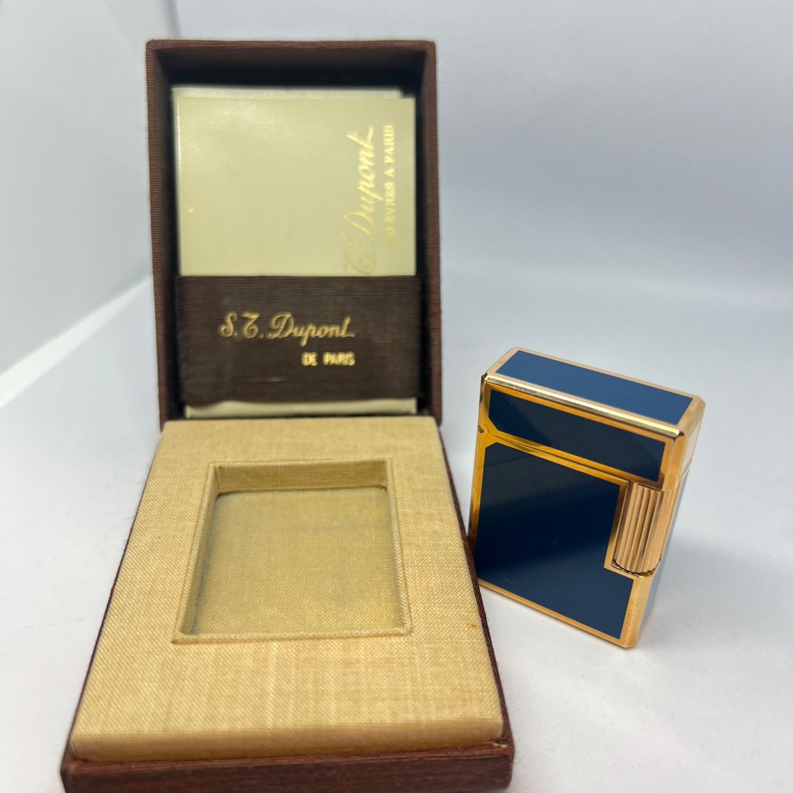 S.T.Dupont デュポン 都彭 ライター ブルー 箱付き - メルカリ 
