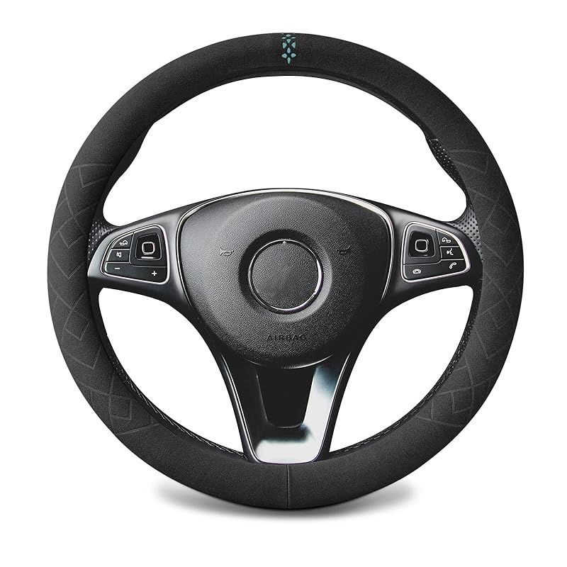 ZATOOTO ハンドルカバー 軽自動車 sサイズ スエード 高級 触感よく 滑り止め 汚れ防止 ステアリングカバー オールシーズン対応 おしゃれ 車用内装パーツ グリーン LY157-GR