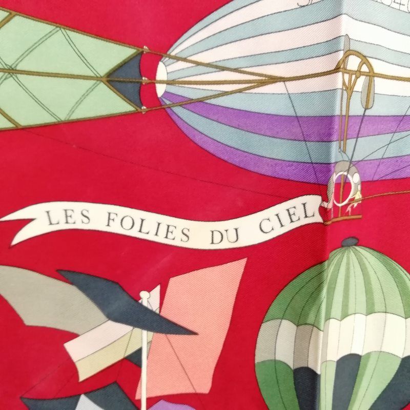 エルメス HERMES カレ90 LES FOLIES DU CIEL 大空の狂気 シルク