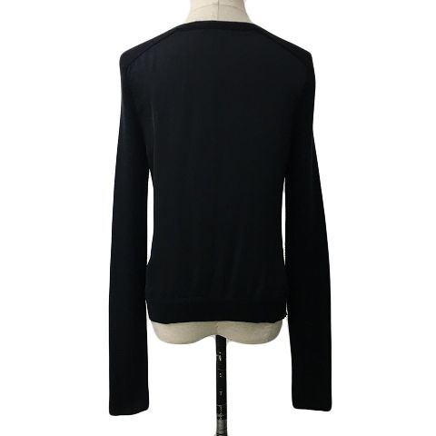 カルヴェン CARVEN カーディガン ニット クルーネック 無地 切替 異 