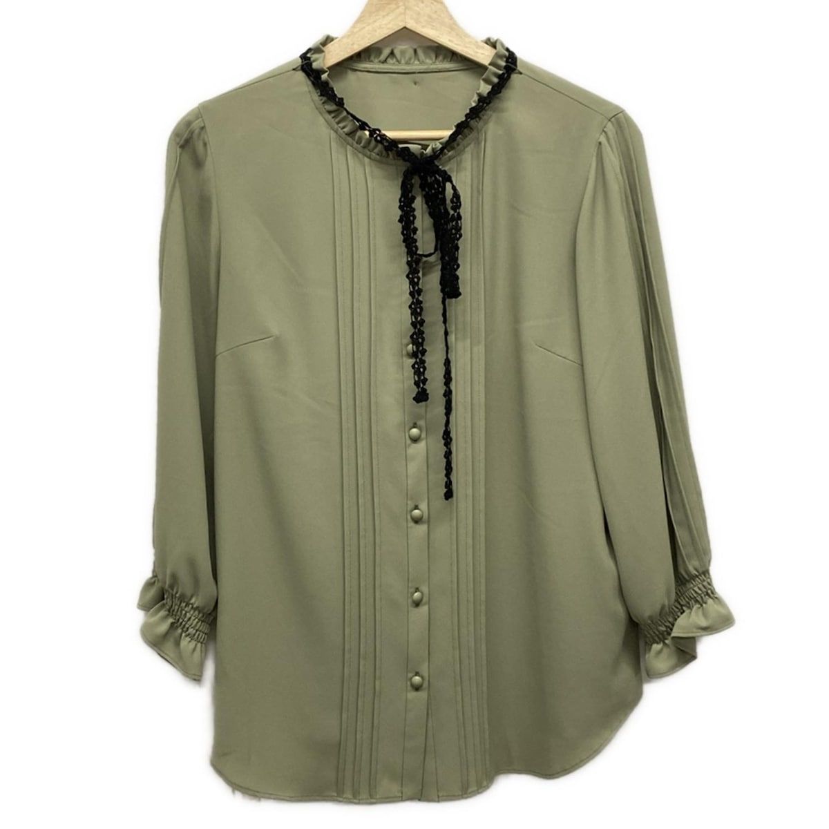 ローズティアラ　ティアードブラウス　ブラックサイズ42 Rose Tiara チュニック ローズカラーティアード切替ロング