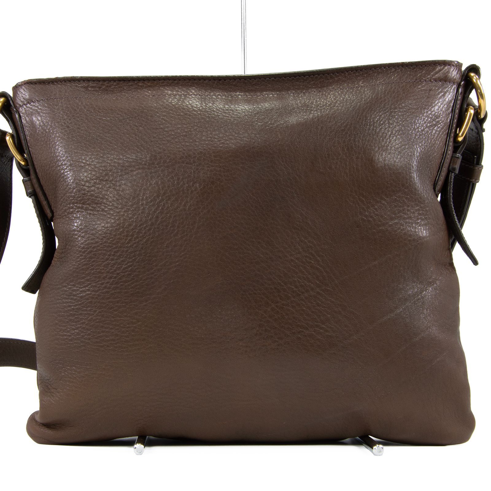 本物 プラダ ショルダーバッグ メンズ レディース 茶色 ブラウン 革 レザー