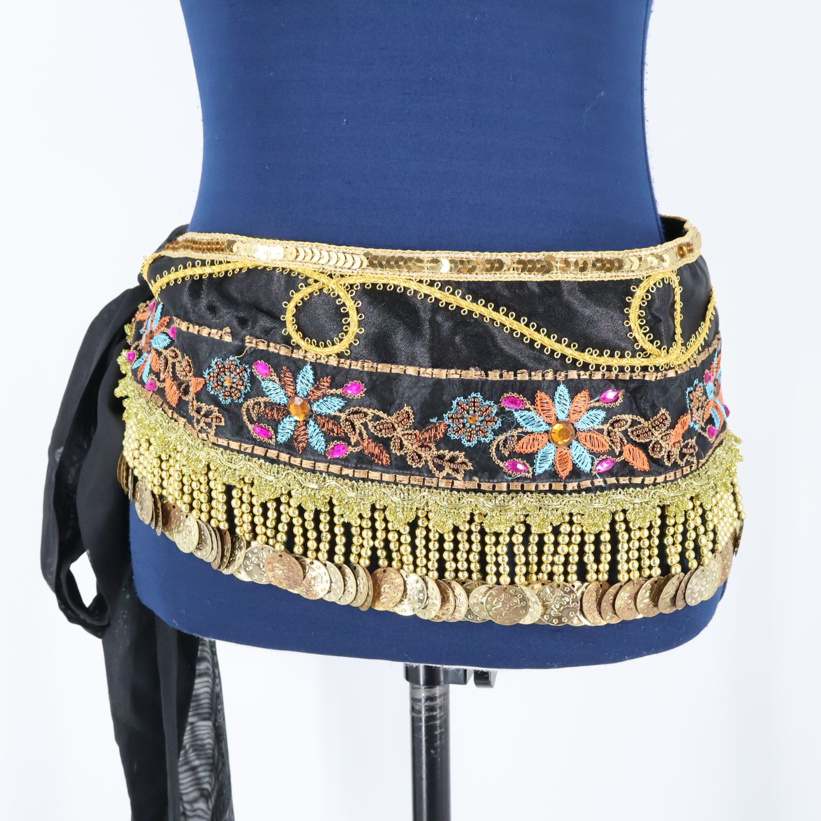 ベリーダンス セットアップ ゴールド 花柄刺繍 ベリーダンス衣装