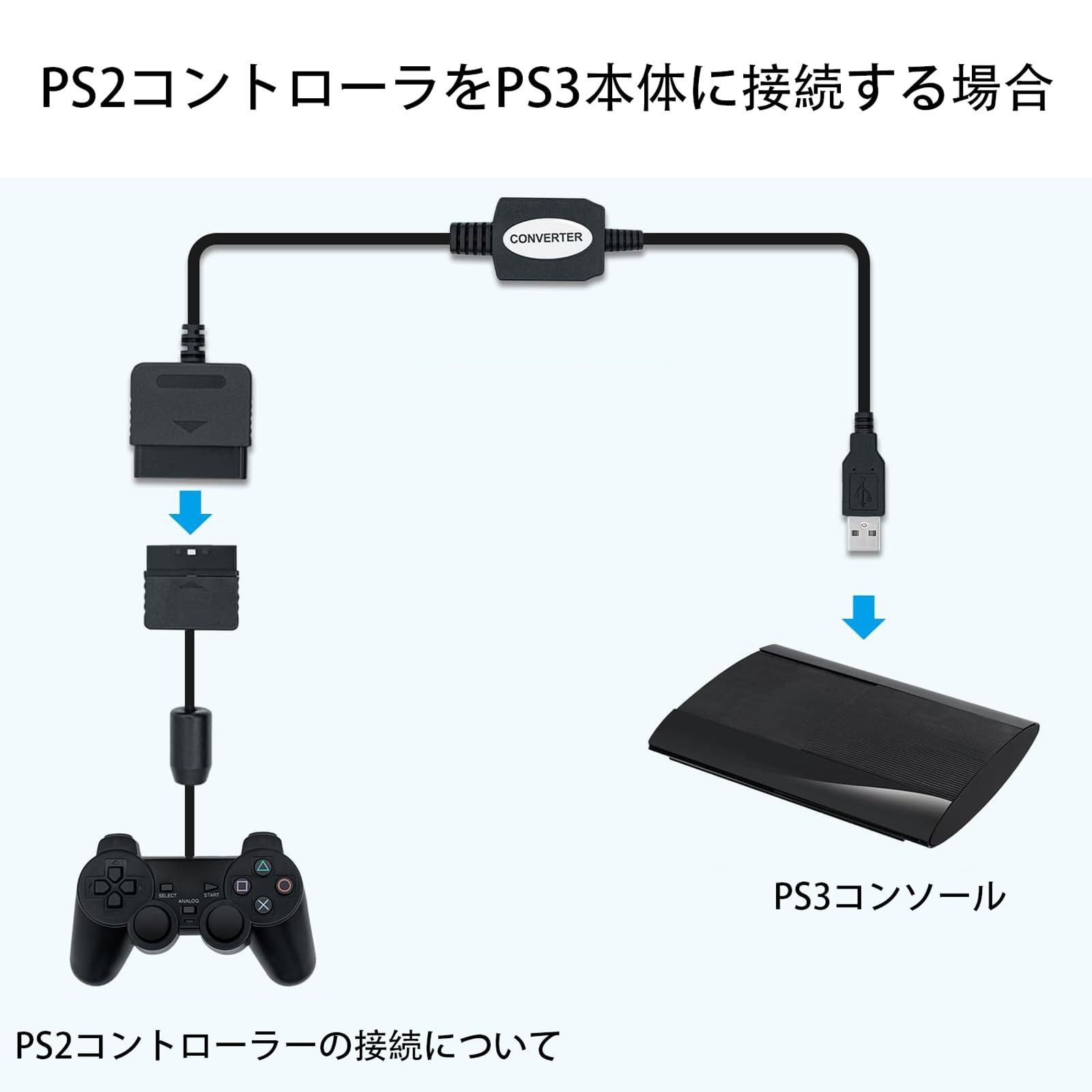 新着商品】アダプタ PC USB またはプレイステーション 3 - コンバータケーブル Sony コントローラ DualShock PS2 PS3 2  コントローラ用 (ダンシングマットギターヒーローとは互換性がありません) プレイステーション (USB t - メルカリ