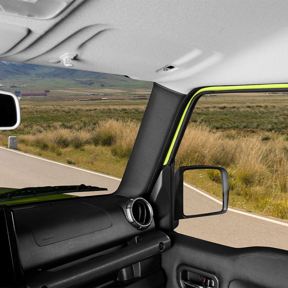 25年 スズキ ジムニー ノマド 皮革Aピラー内装パネル 2点セット ブラック 内装 感アップ ドレスアップに最適