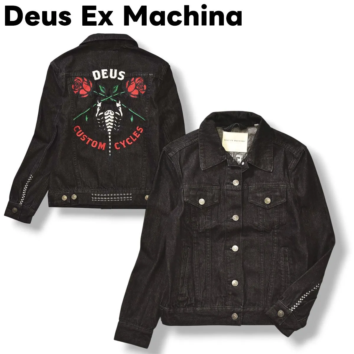 Deus Ex Machina パッチ付きデニムジャケット DEUS EX MACHINA デニムジャケット Gジャン 刺繍 ワッペン