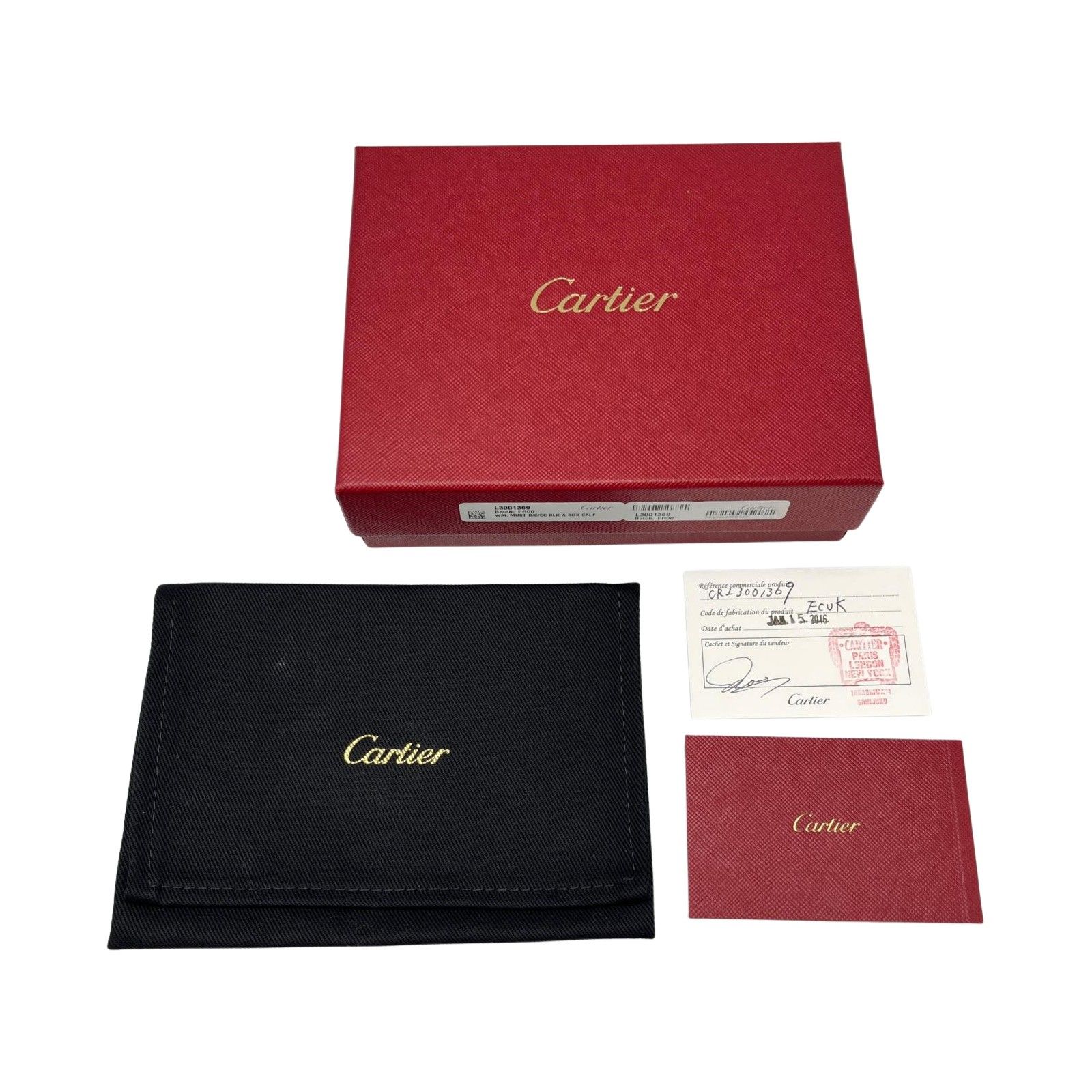  カルティエ CARTIER 二つ折り財布 マスト ドゥ レザー ブラック メンズ 二つ折り財布 折り財布