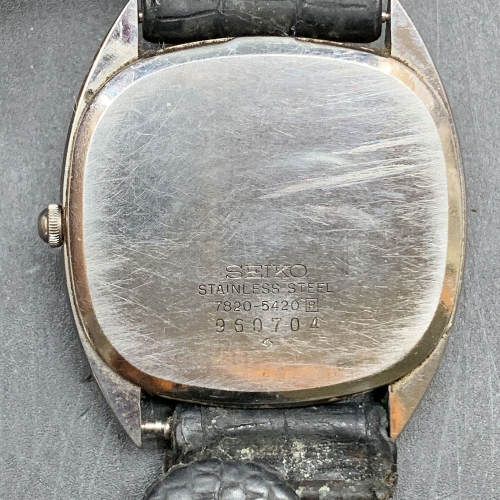 N348　不動　SEIKO Chariot セイコー シャリオ 1979年 クォーツ 7820-5420 SS ヴィンテージ 腕時計 メンズ 白 ホワイト　ベルト社外 N348 不動 SEIKO Chariot セイコー シャリオ 1979年 クォーツ 7820