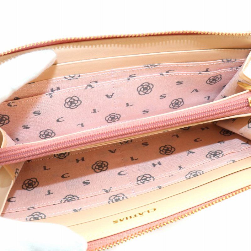 クレイサス CLATHAS 長財布 牛革 エナメル L字ファスナー 花柄