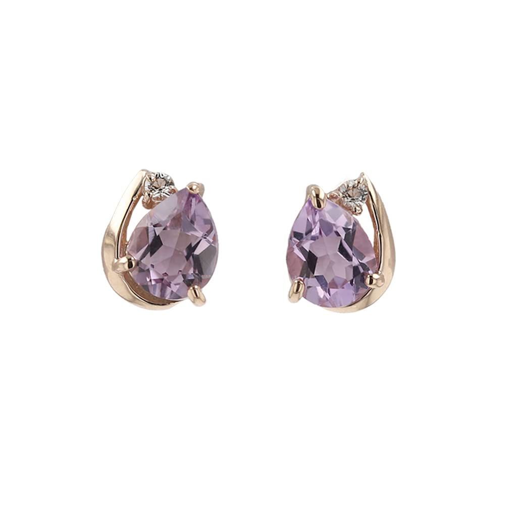 新着商品 PINKY-DIANNE ピンキーアンドダイアン 10金ピンクゴールドローズアメシストピアス DPRPD20302