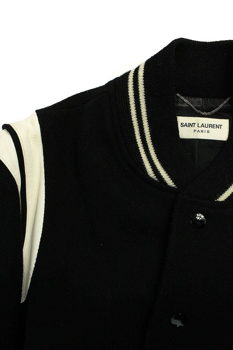 サンローランパリ テディ/354718 Y983H レザートリムスタジャン