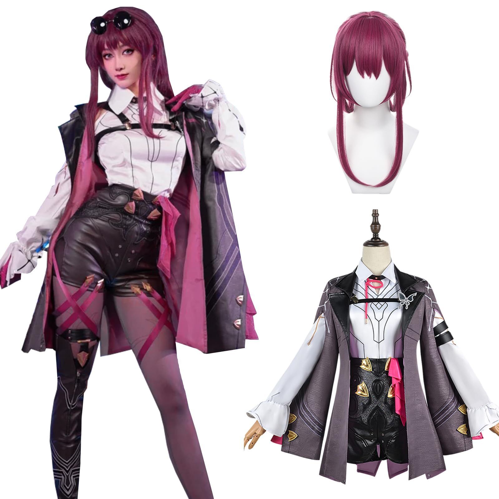 【人気商品】ウィッグ付き 殺し屋の女性 崩壊スターレイル コスプレ衣装 コスプレ フルセット コスチューム 大人用 カフカ 仮装 文化祭 Kafka [神併良品] cosplay (カフカ ウィッグ付きL)