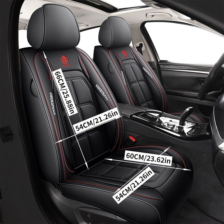 シートカバー PUレザーカーシートカバーブラックフロントシートクッションフィットAcura RDX TLX Pu Leather Car Seat Covers Black Front Seat Cushi