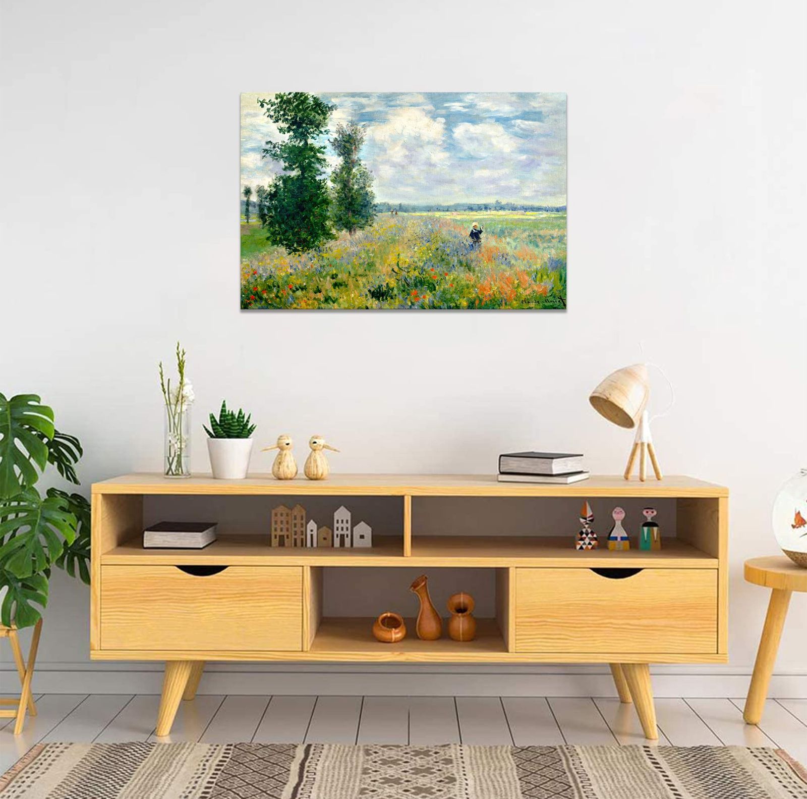 アートパネル モネ ポピー畑 油絵 複製画 絵画 大型 インテリア