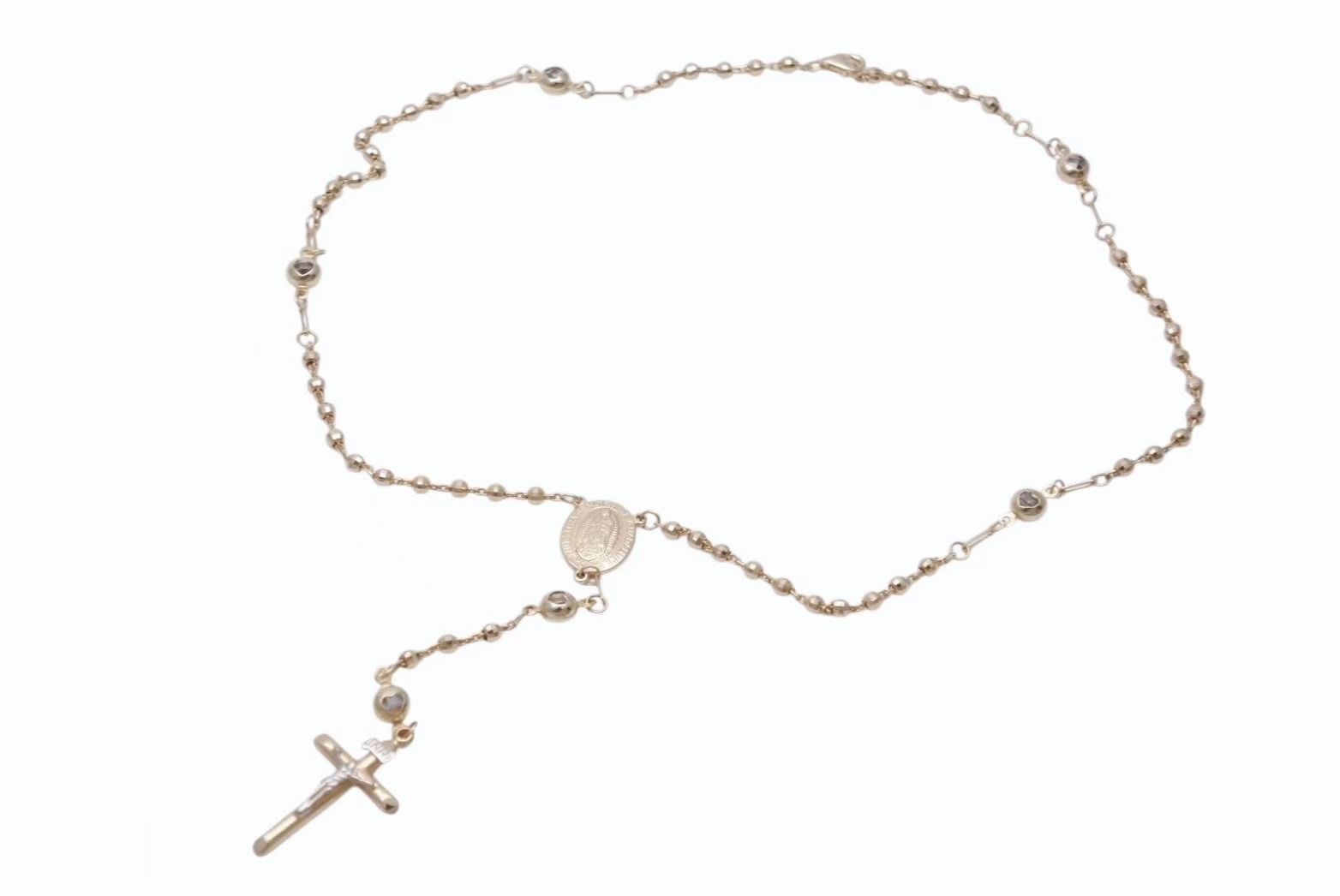 NUESTRA SENORA DE GUADALUPE 聖母グアダルーペ 聖母マリア ロザリオ ネックレス 重量約11.7g 14K 首回り45.5cm 4b002593