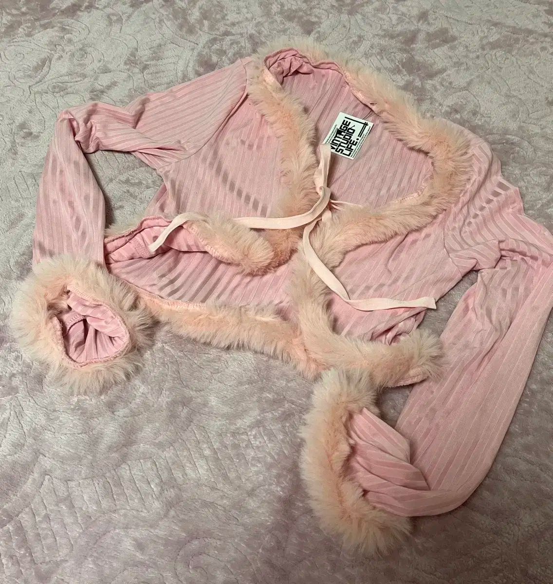 LIZLISA ピンクファー LIZLISA リズリサ うさ耳ファーコート うさみみ