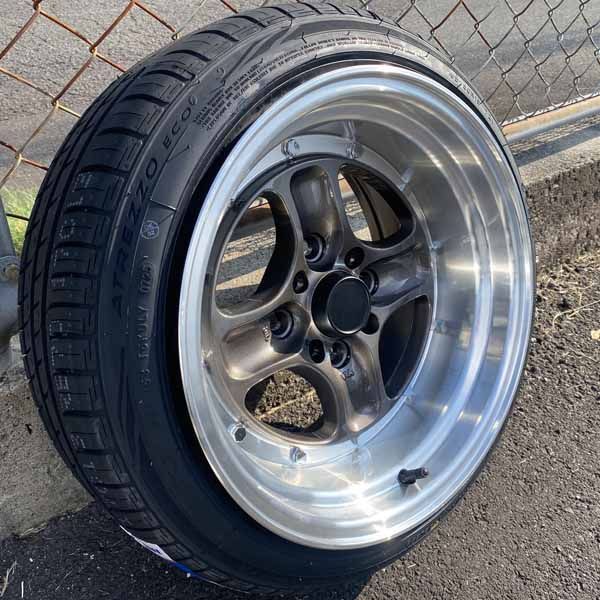 お試しください！ 15インチ 8J ±0 PCD 100 114.3 4穴 タイヤホイール4本セット 165|50R15 165|55R15 軽 軽トラ 軽バン ローダウン車 旧車 深リム 艶ありブロンズ