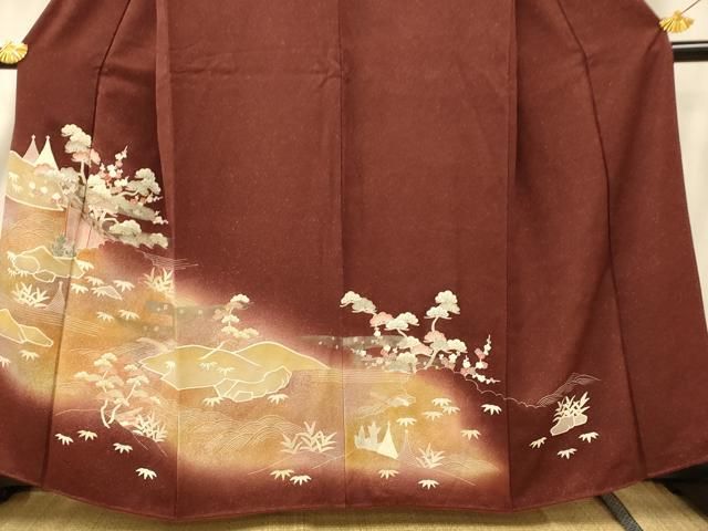 平和屋着物□訪問着 刺繍 霞枝花文 暈し染め 正絹 逸品 CAAQ1141ou