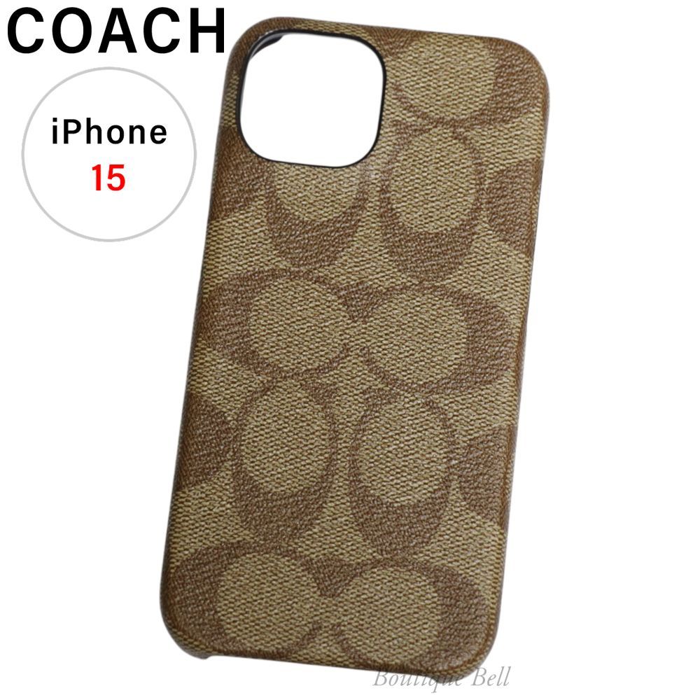 COACH】コーチ シグネチャー iPhone15 ケース カーキ CT676