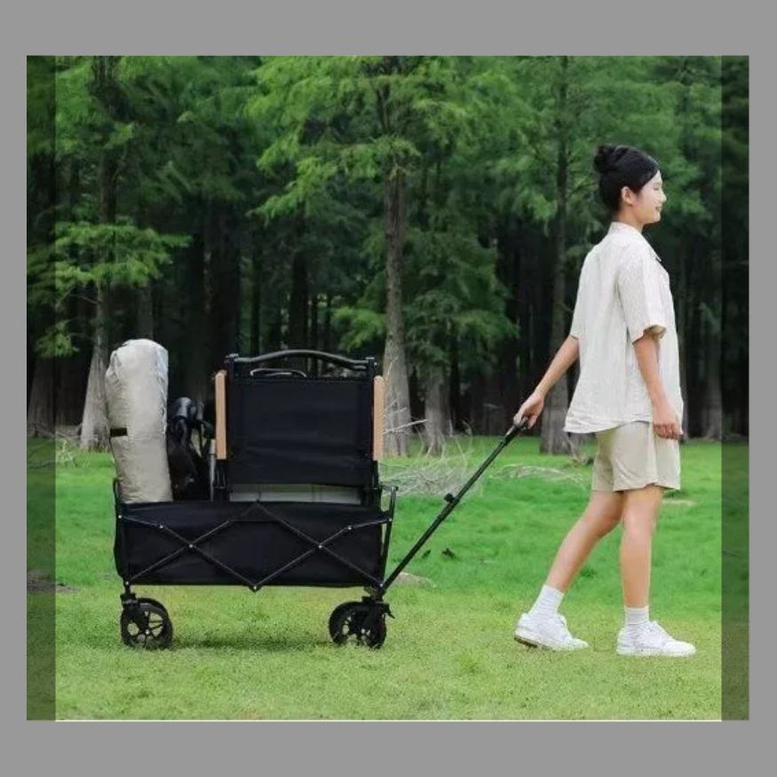 CAMDOOR 後ろ開け キャリーワゴン 長物対応【3秒で収納·大容量·超軽量