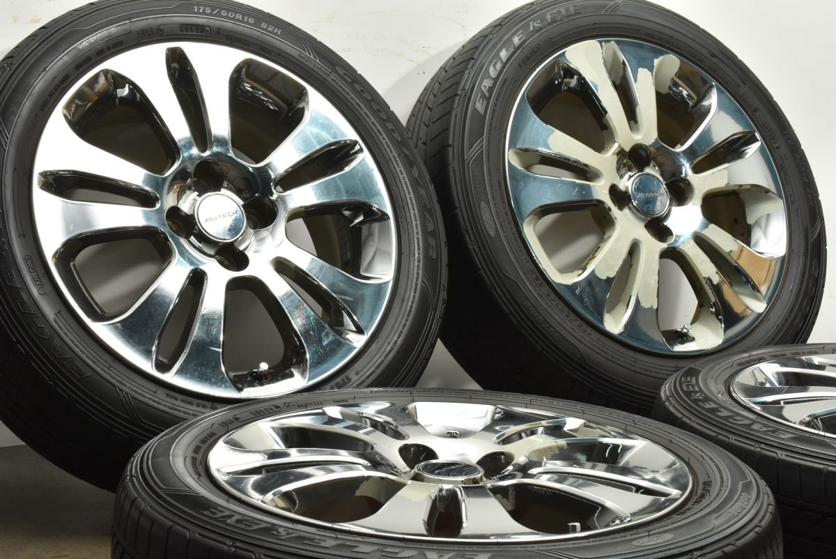 交換用に 日産 ウイングロード オーテック 純正 16in 6J 42 PCD100 グッドイヤー イーグルLS EXE 175 60R16 ノーマル戻し