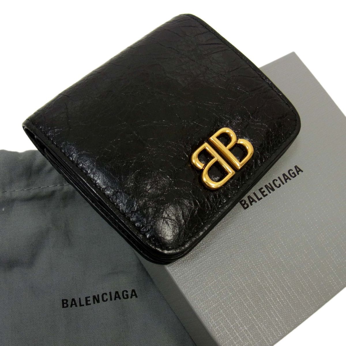 定価71,500円◇BALENCIAGA Monaco スモールレザー ダブルBロゴ