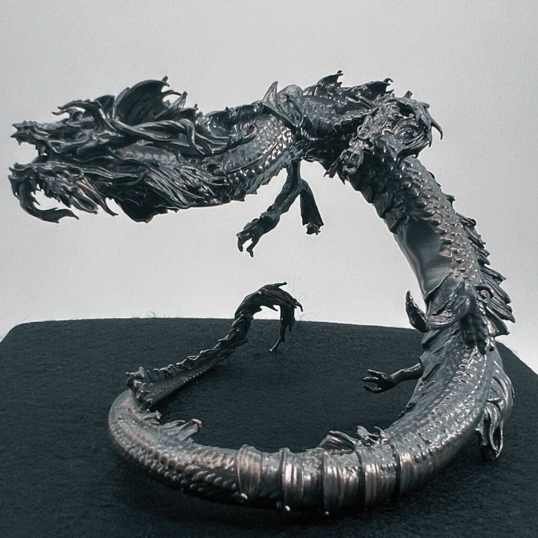 ブラックドラゴン 風水 龍 ブラックドラゴン -黒鱗滅竜- 金属 置物 竜 玄関 風水グッズ