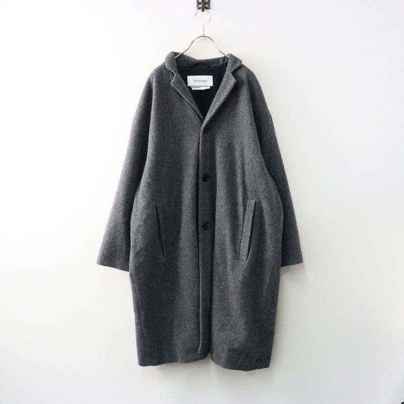 定番 定価4.4万 ヴェリテクール Veritecoeur ST-125 ウールシングルロングコート F｜グレー トップス 羽織り アウター 2400014647525