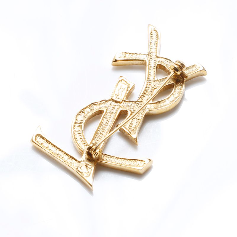 YVES SAINT LAURENT イヴ・サンローラン ブローチ YSL ロゴ