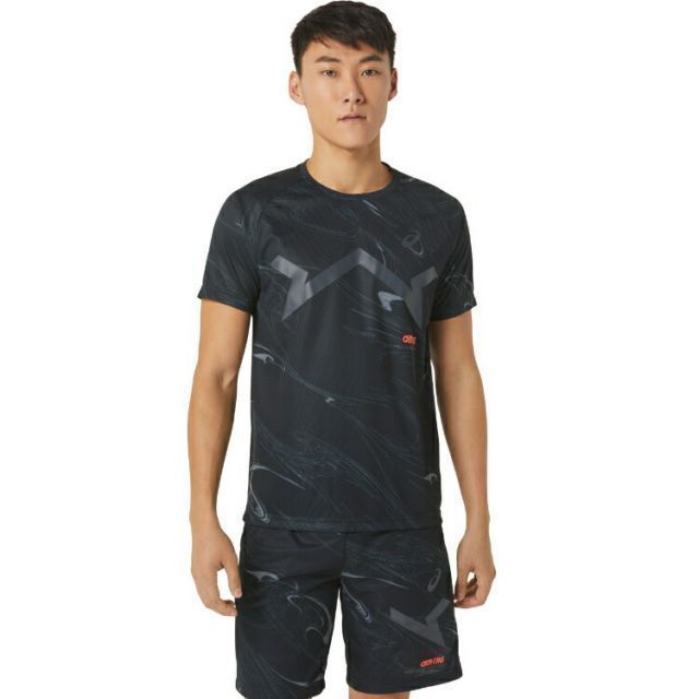 asics アシックス A-I-M DRY GRAPHIC SS TEE パフォーマンスブラック M 2031E003 1 | スポーツ メンズ M ブラック 黒 服 衣類 衣料品ウェア ウエア トップス ドライ グラフィック シャツ Tシャツ 半袖 吸汗