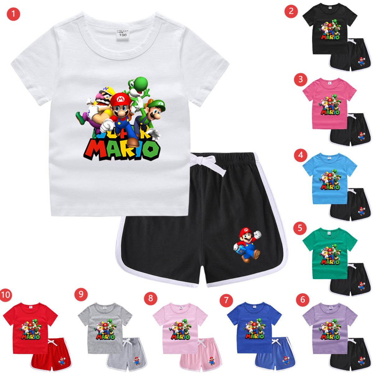 【スーパーマリオ】【キッズ】キノピオTシャツ&ショートパンツセット gelato pique｜【スーパーマリオ】【キッズ】キノピオ&ヨッシーT