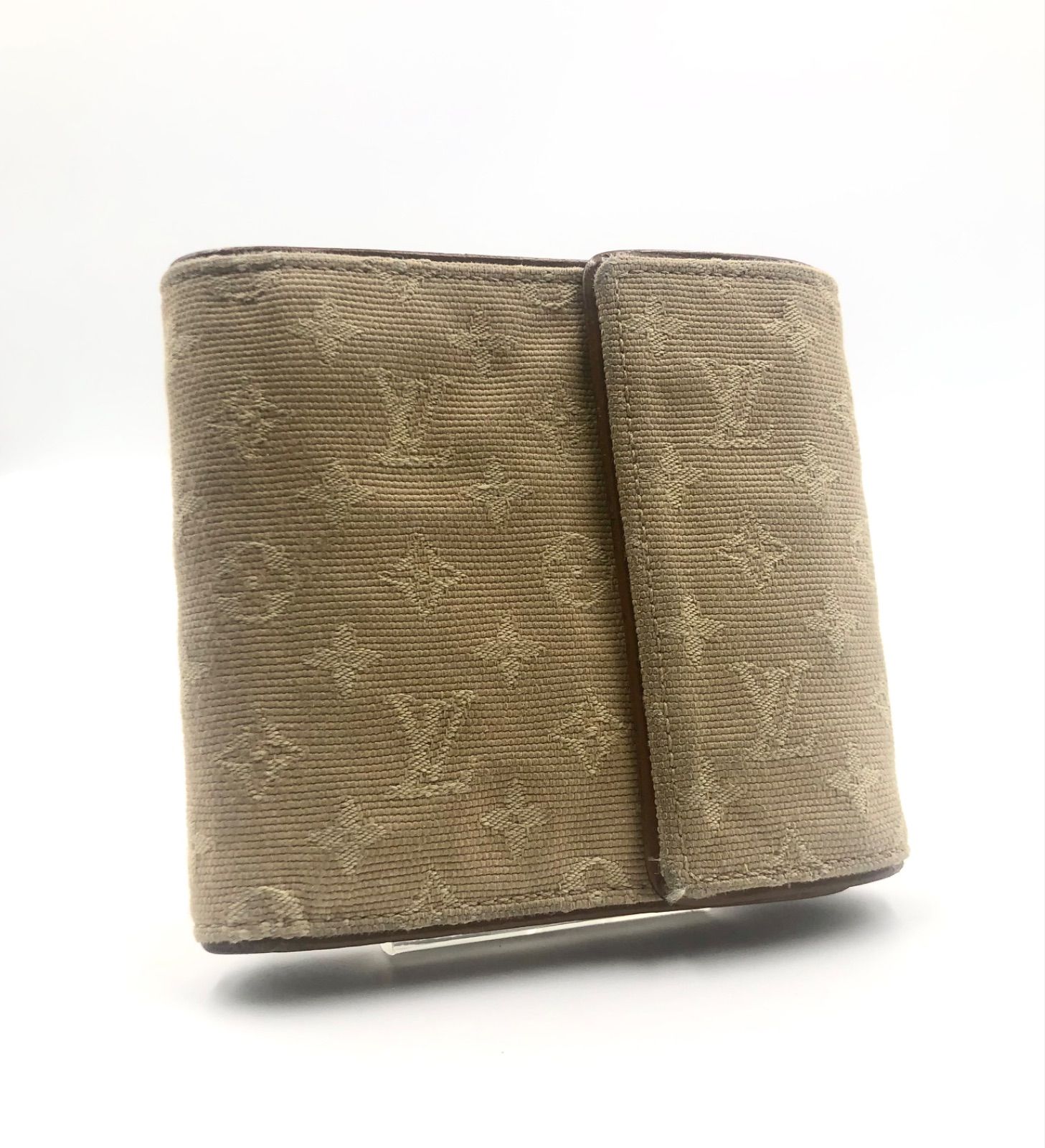LOUIS VUITTON ルイヴィトン モノグラムミニ ベージュ ポルトビエ カルトクレディ モネ 三つ折り財布 M92441 キャンバス×レザー フランス製 刻印あり 2004年製