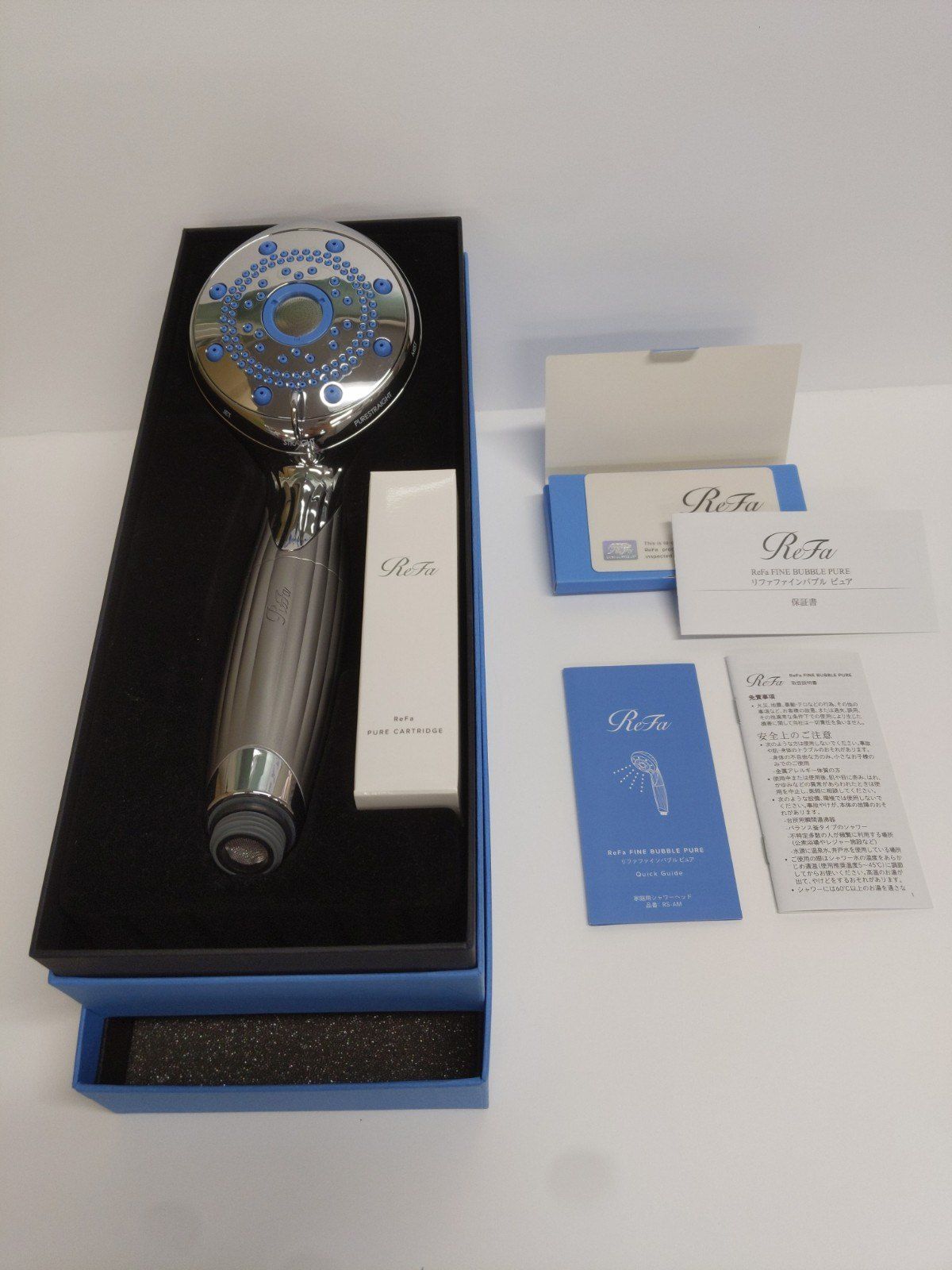 C614 D MTG Refa リファ ファインバブルピュア RS-AM シャワーヘッド グレイスブルー ディノス 色