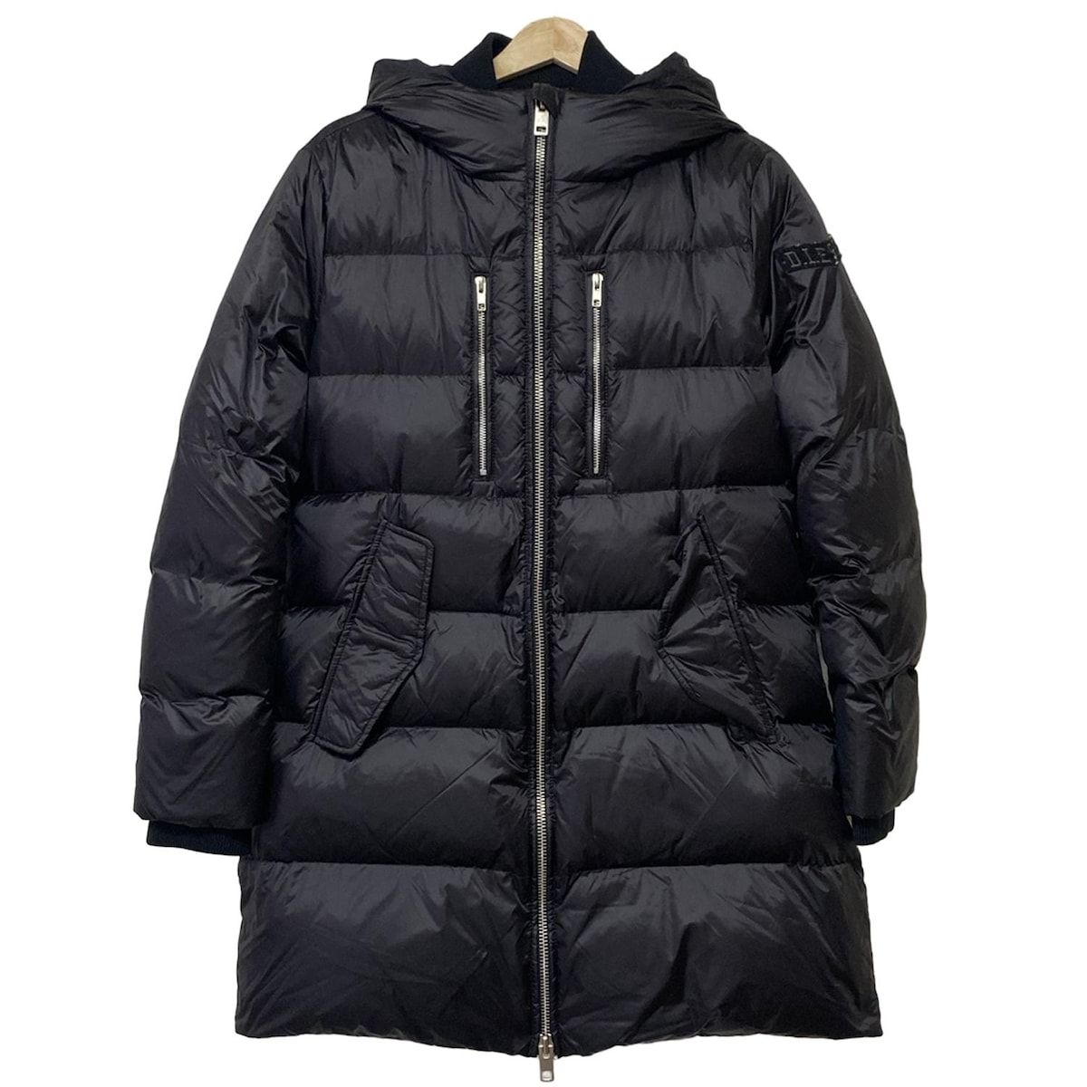 極美品 DIESEL ディーゼル レディース ダウンコート 黒 ブラック S ウィメンズ ブラックパファージャケット W-ILLEY（ダウンジャケット