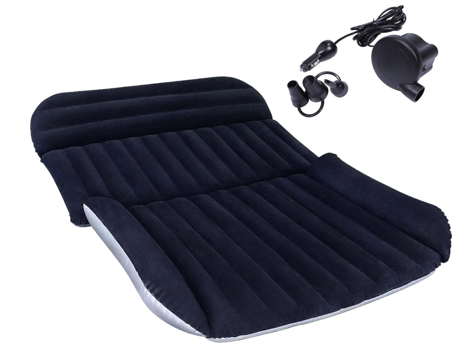 車中泊 マット エアーマット SUV MPV汎用 エアーベッド 12cm最大厚さ コンパクト収納 車用 電動ポンプ付き PVC素材 簡易ベッド カー用品 車内泊 キャンプ用品 快適空間 仮眠 旅行用 アウトドア ダークブルー BRIGHTFACE_UK