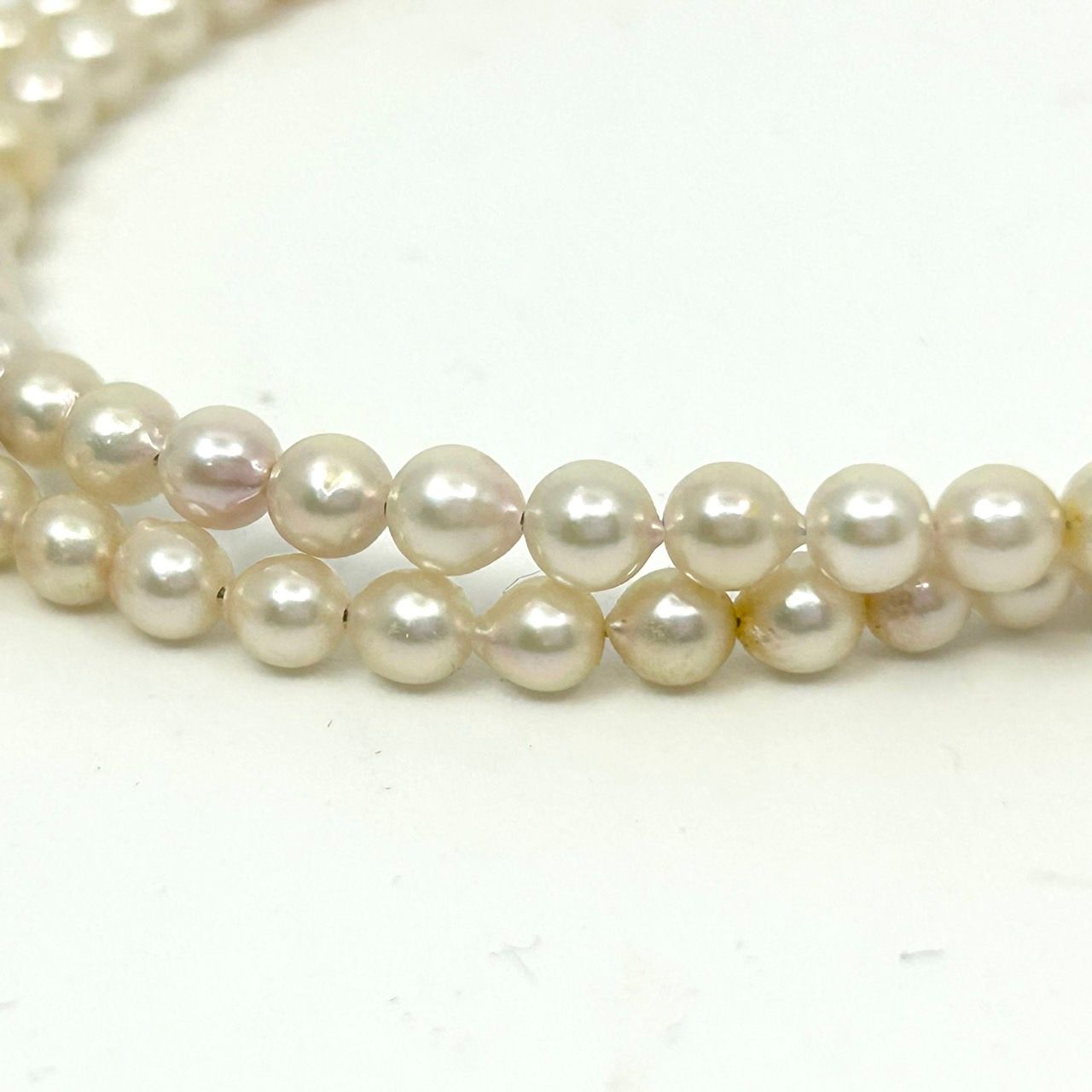 留め具k18 ホワイトパールネックレス